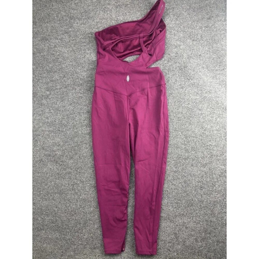 Free People‎ Movement One Shoulder Unitard Womens M Cutout One Piece Bodysuit